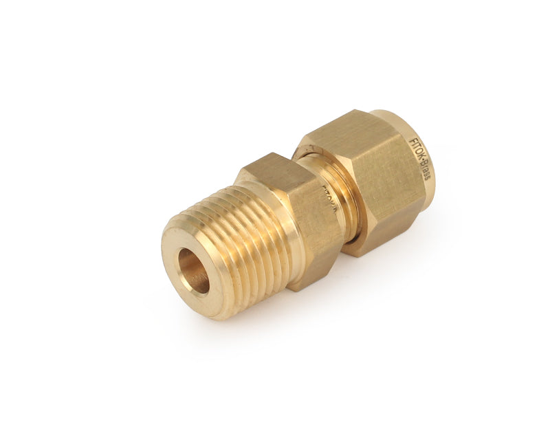 Male Connector, 6mm O.D. × 1/4 Male ISO Tapered Thread(RT), Brass Nano Vacuum Pty Ltd