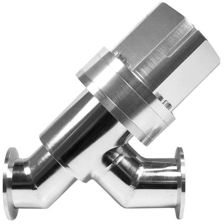 KF Pneumatic Inline Angle Valves, 24VDC Solenoid - Nano Vacuum