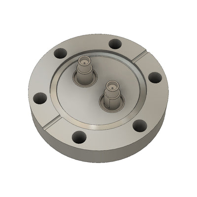 DN40CF 2x SMA HIGH FREQUENCY FEEDTHROUGHS, 50 OHM, DOUBLE SIDED, GROUNDED SHIELD, 18 GHz
