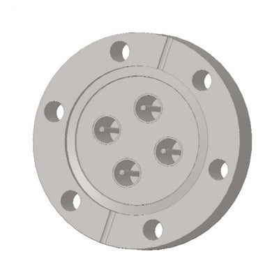 DN40CF 4x SMA FEEDTHROUGHS, 50 OHM, SINGLE SIDED, GROUNDED SHIELD, 1000V DC, 3A MAX, 6.5 GHz