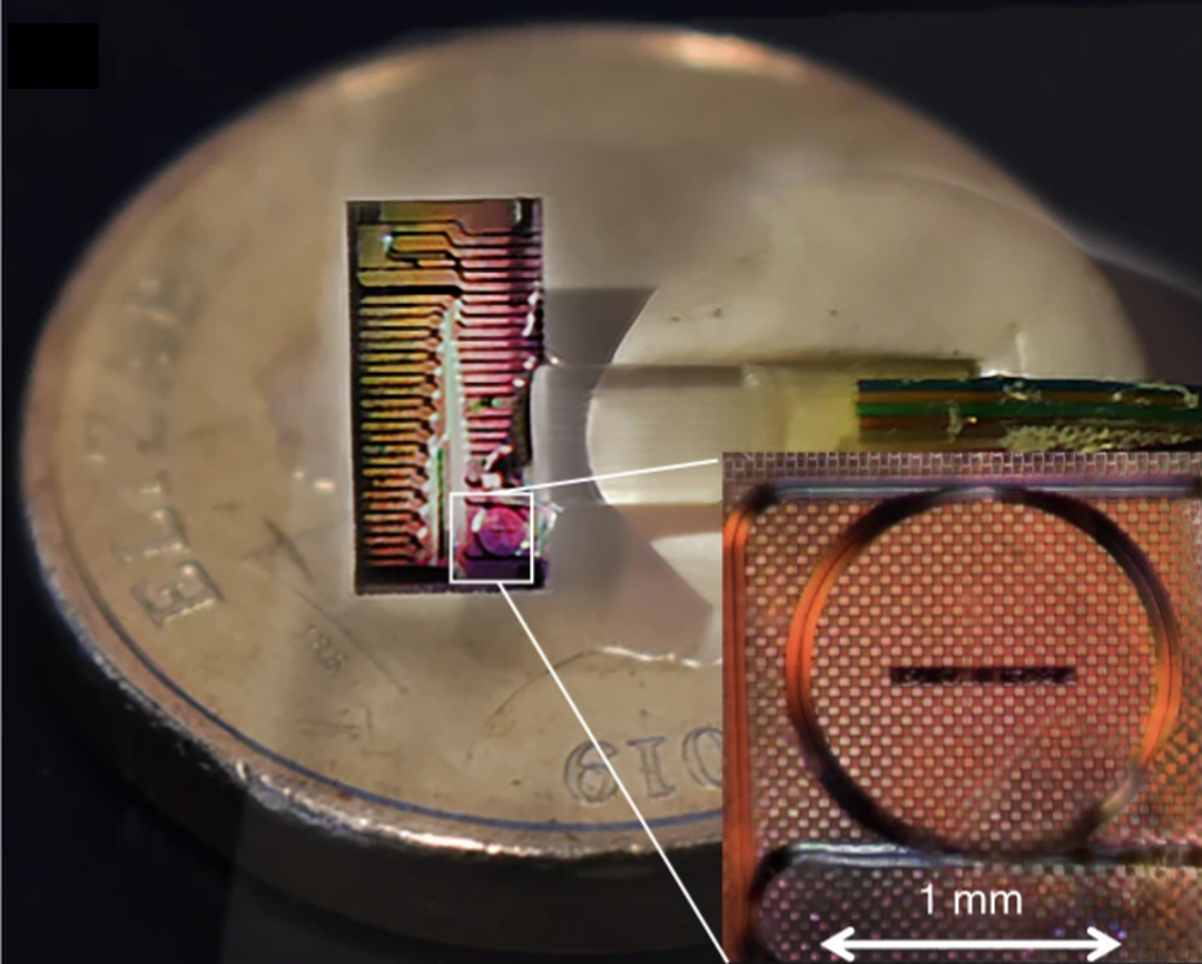 Photograph of the fibre-optic packaged micro-ring resonator chip-Nature Communication