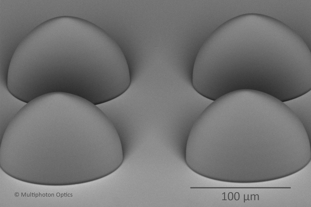 High quality microoptical elements with varying shapes (e.g. freeform) and sizes can be fabricated either on planar substrates or directly on active/passive devices.