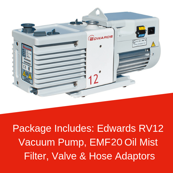 Edwards RV12 Package Including EMF20, Valve & Tube Adaptors