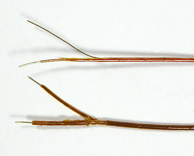 BARE THERMOCOUPLE WIRES, TYPE C, 0.13mm DIAMETER, 300mm LONG