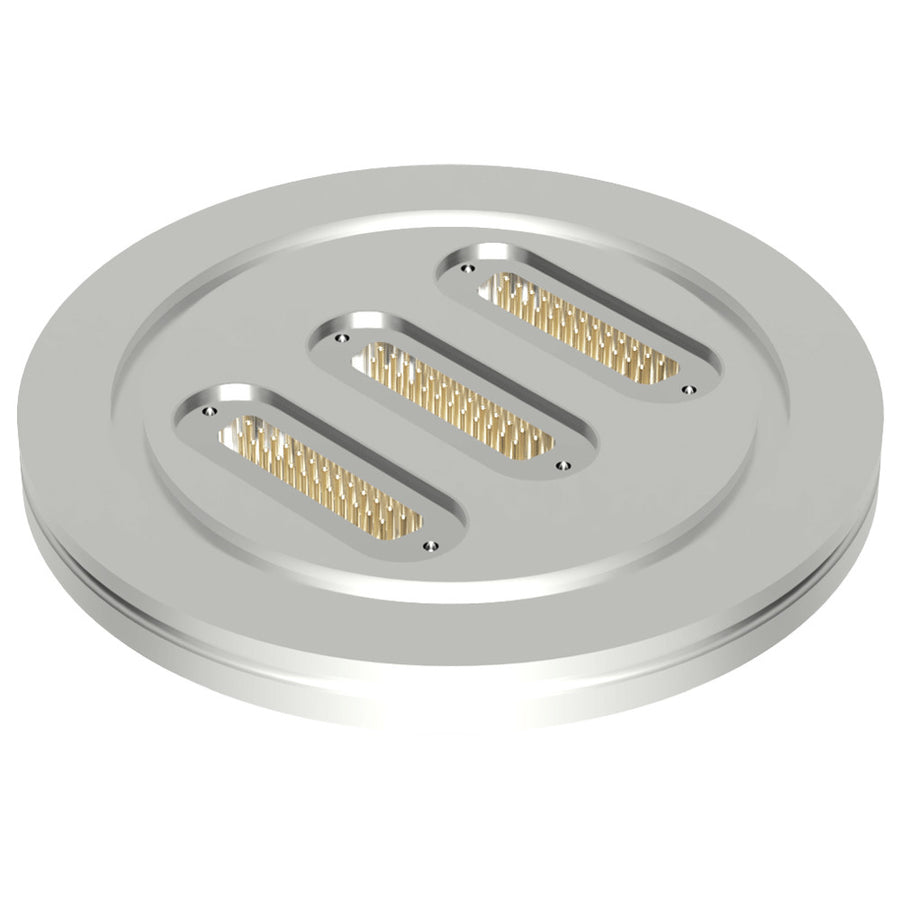DN100ISO-K FLANGE, 3 x SUB-D 25-WAY FEEDTHROUGHS