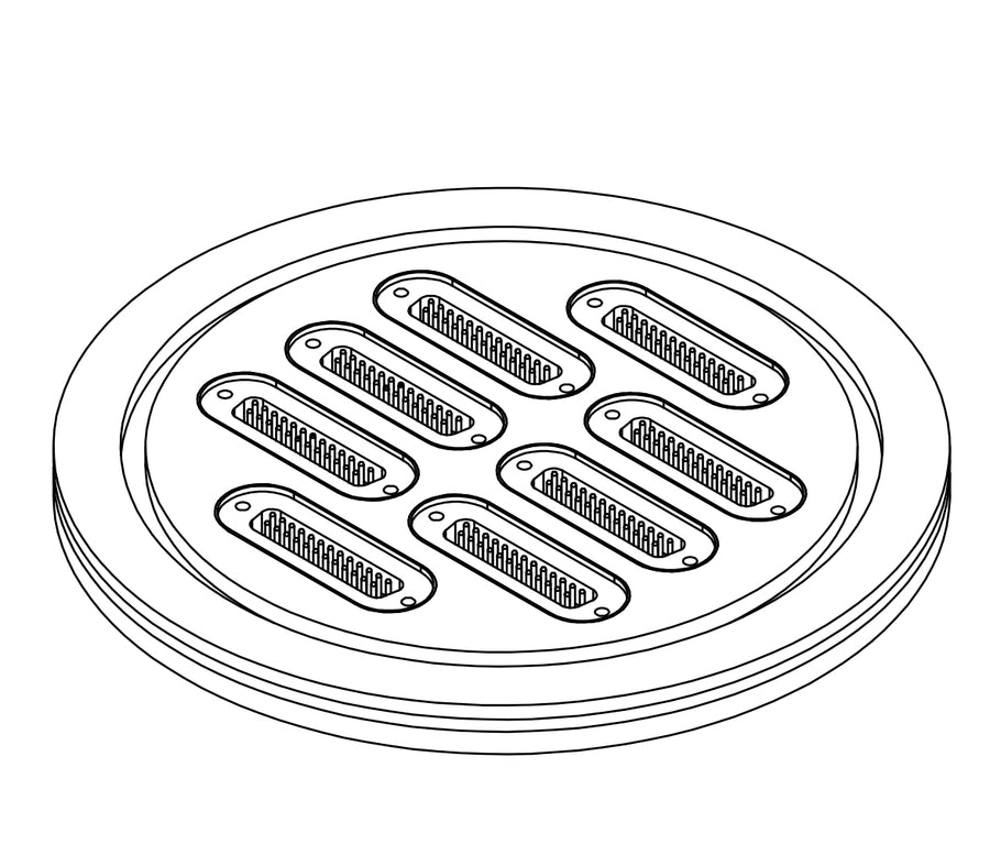 DN160ISO-K FLANGE, 8 x SUB-D 25-WAY FEEDTHROUGHS