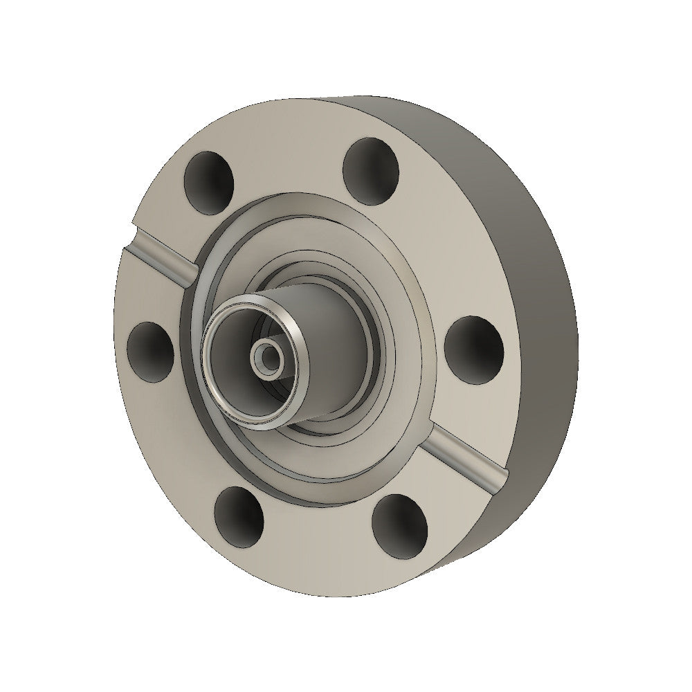 DN16CF, 1 X DOUBLE SIDED TRI-AXIAL FEEDTHROUGH, 500V DC & 5A MAX., WITH AIR & VACUUM SIDE CONNECTORS
