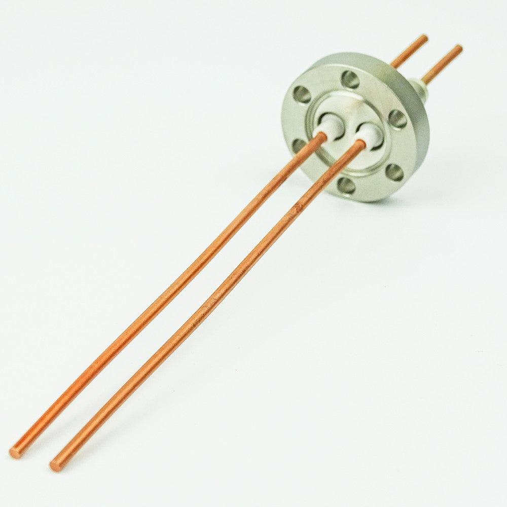 DN16CF POWER FEEDTHROUGH, 2x COPPER CONDUCTORS, 5KV, 50A