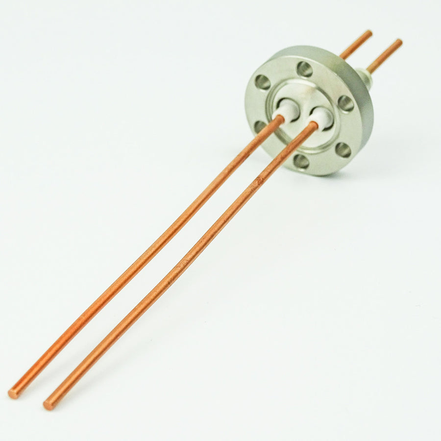 DN16CF POWER FEEDTHROUGH, 2x COPPER CONDUCTORS, 5KV, 50A