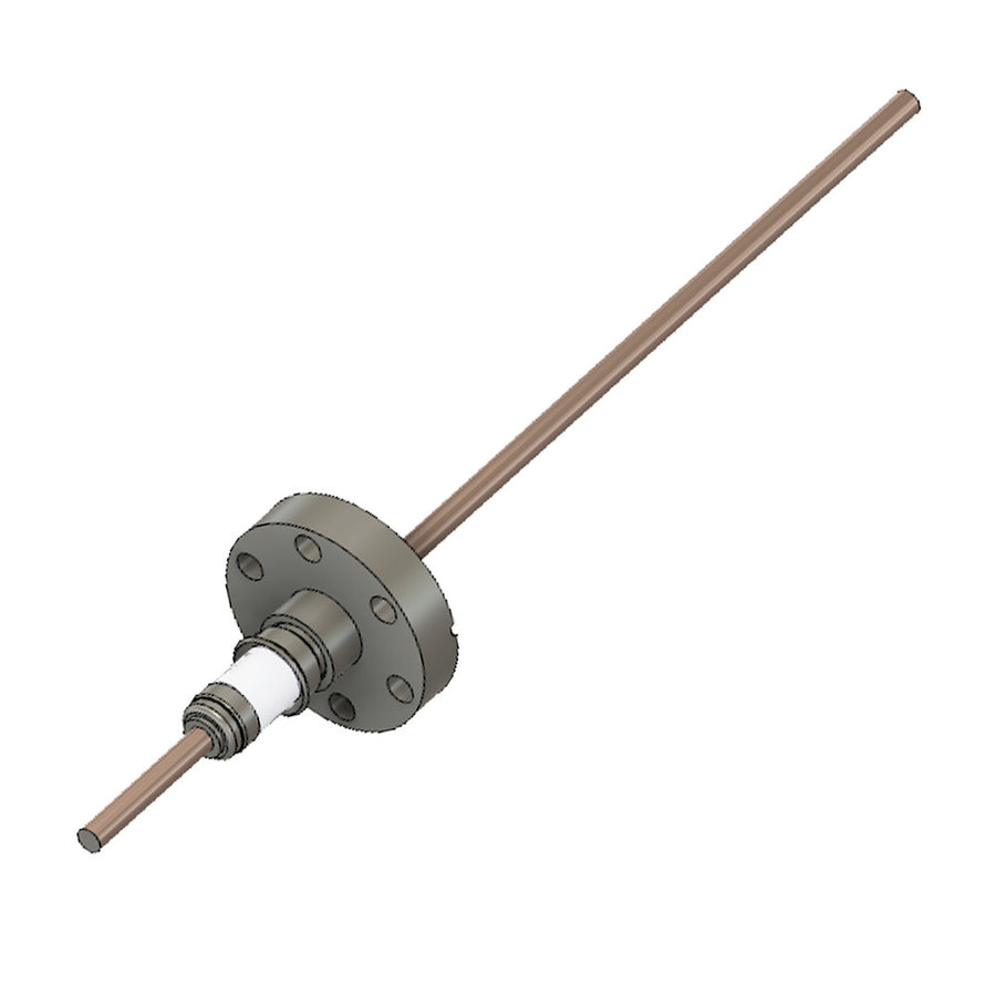 DN16CF POWER FEEDTHROUGH, COPPER CONDUCTOR, 1 PIN, 5KV DC, 100 AMPS, PIN ⌀ 3.96mm
