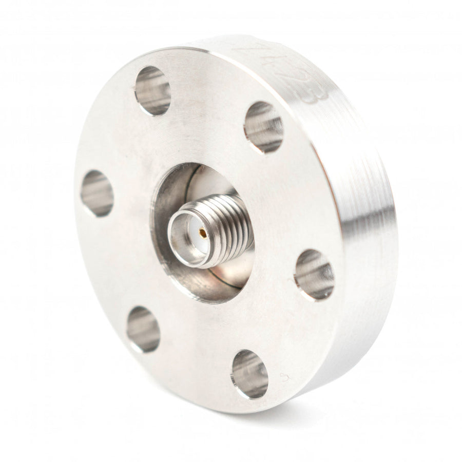 DN16CF SMA HIGH FREQUENCY, 27GHZ, 50 OHM FEEDTHROUGH, DOUBLE SIDED, GROUNDED SHIELD
