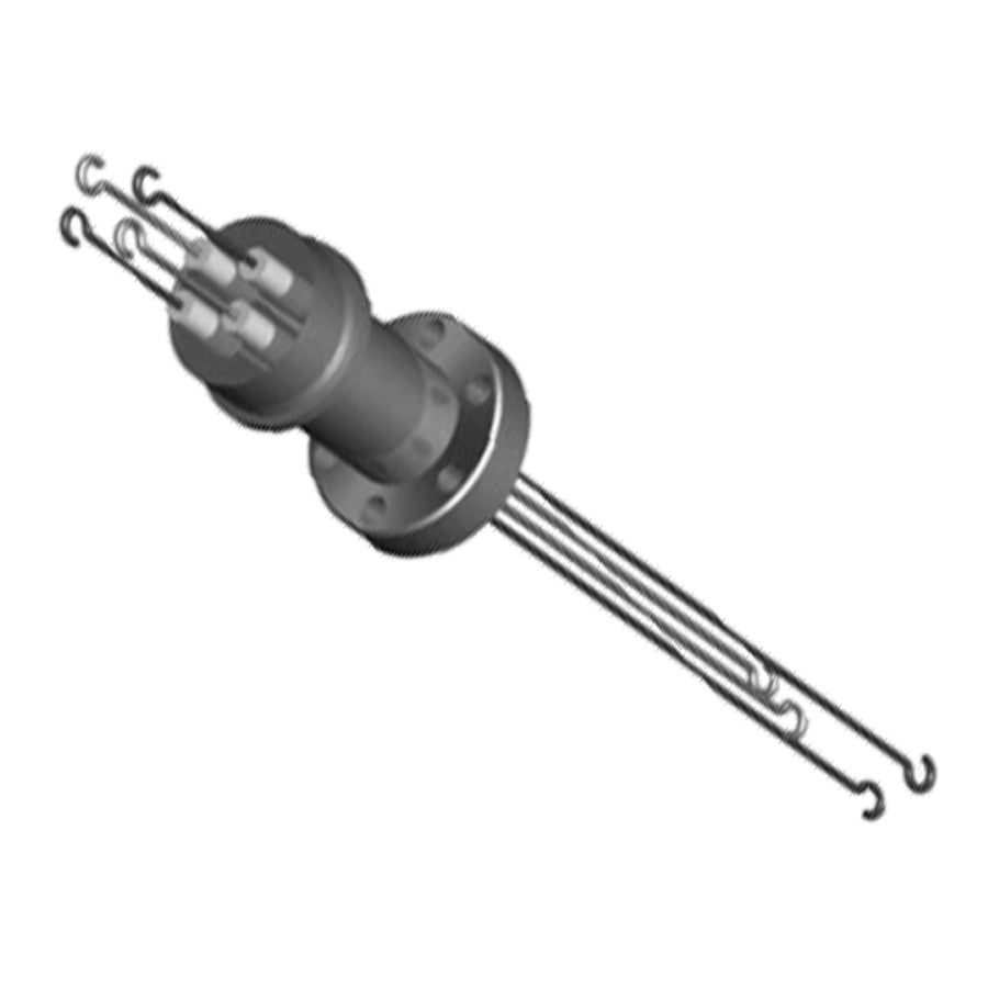 DN16CF THERMOCOUPLE FEEDTHROUGH, TYPE N, 2 PAIRS, AIR & VACUUM-SIDE CONNECTORS