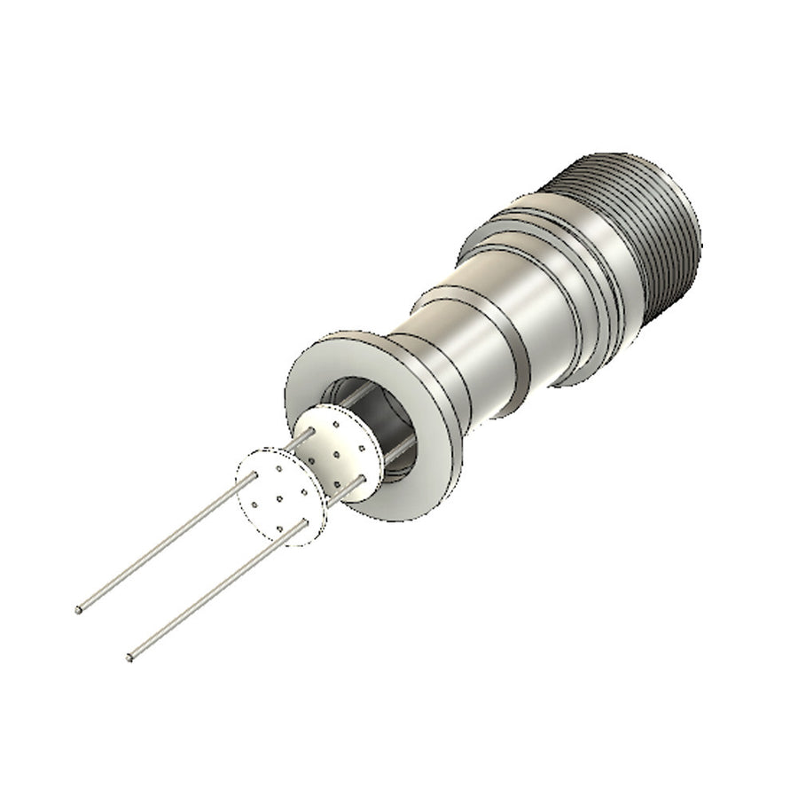 DN16KF MS FEEDTHROUGH, 2 x MOLYBDENUM CONDUCTORS, 12KV, 7.5A, AIR SIDE CONNECTOR INCLUDED