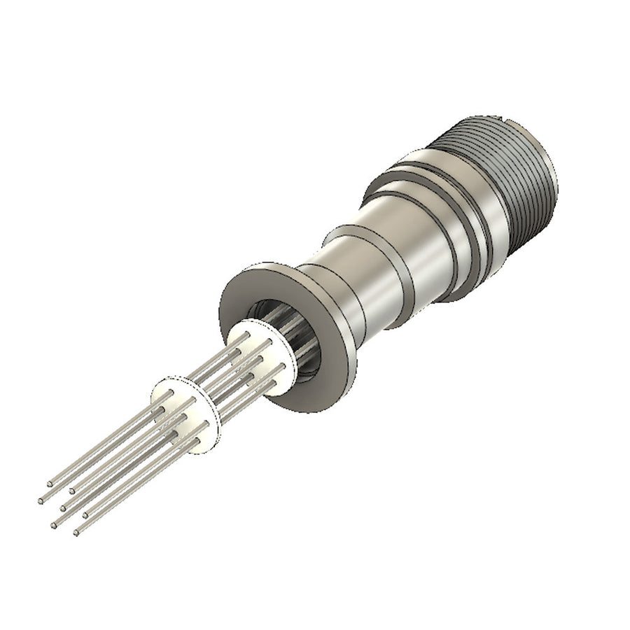 DN16KF MS FEEDTHROUGH, 7 x MOLYBDENUM CONDUCTORS, 12KV, 7.5A, AIR SIDE CONNECTOR INCLUDED