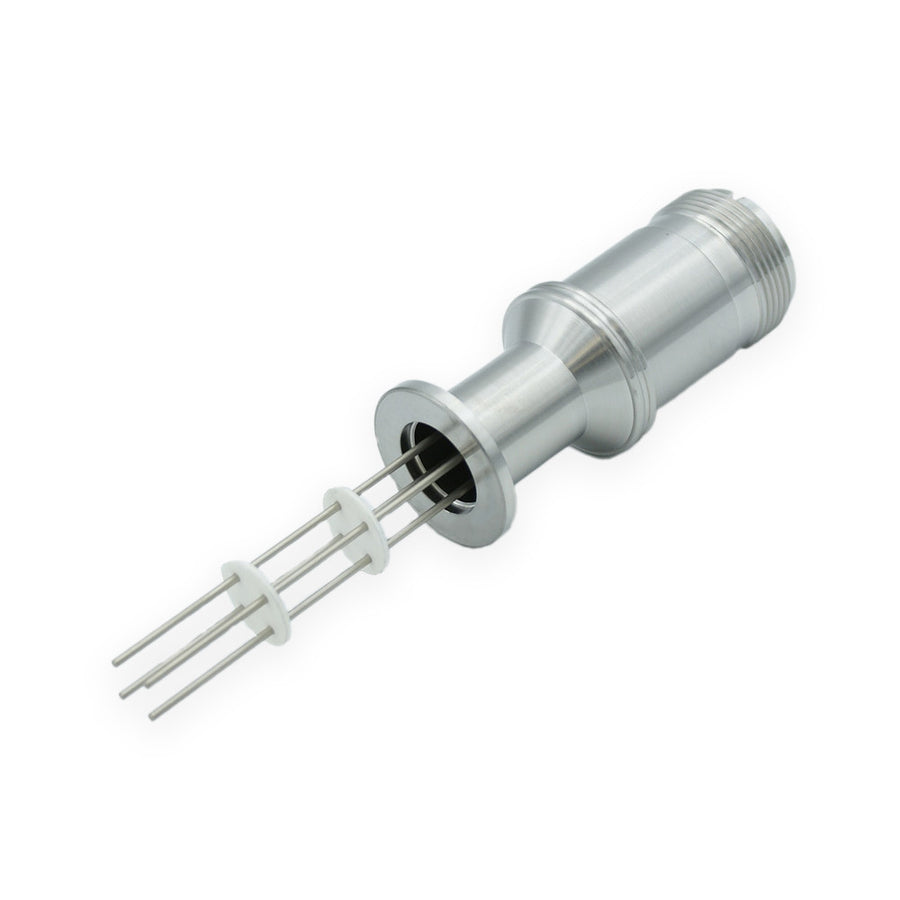 DN16KF MS STYLE THERMOCOUPLE FEEDTHROUGH, 2 PAIRS K THERMOCOUPLES, WITH AIR SIDE SOCKET