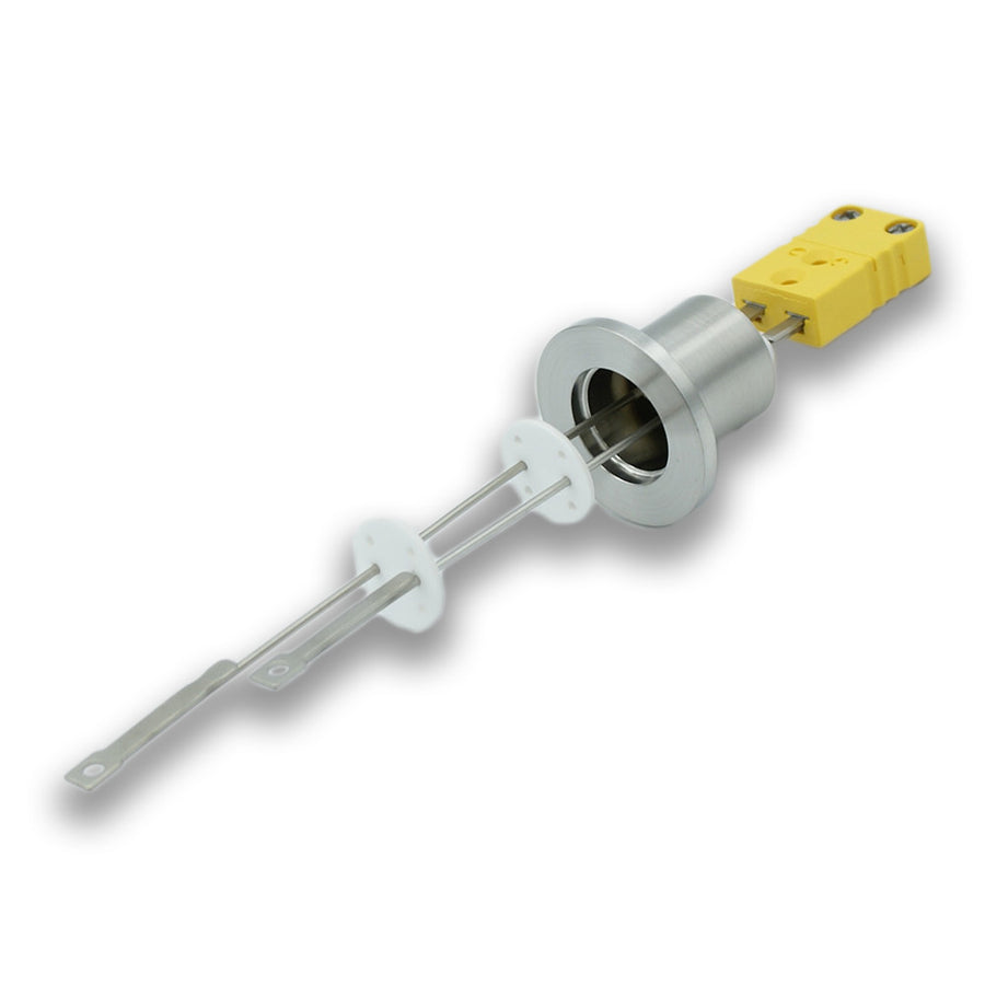 DN16KF THERMOCOUPLE FEEDTHROUGH TYPE K, 1 PAIR, AIR & VACUUM-SIDE CONNECTORS