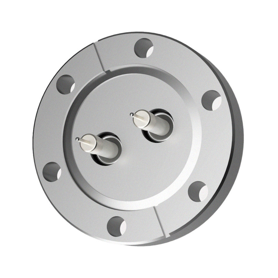 DN40CF 2X SHV 10KV COAXIAL FEEDTHROUGHS, EXPOSED TYPE, AIR SIDE CONNECTORS