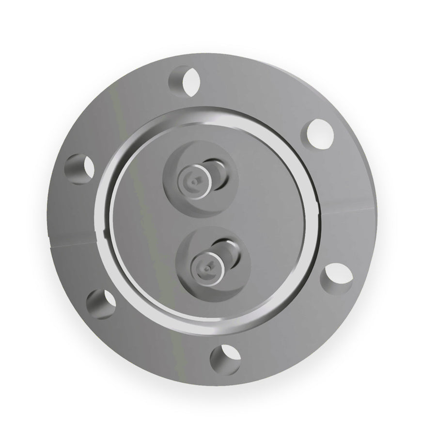 DN40CF 2x SMA FEEDTHROUGHS, 50 OHM, DOUBLE SIDED, GROUNDED SHIELD, 1000V DC, 3A MAX, 6.5 GHz