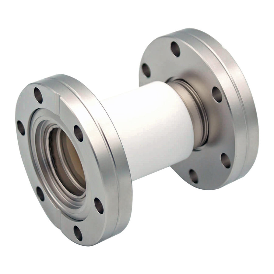 DN40CF CERAMIC BREAK, 20KV ISOLATION, 22.86mm (0.90") ID, OVERALL LENGTH 76.2mm (3”) LONG