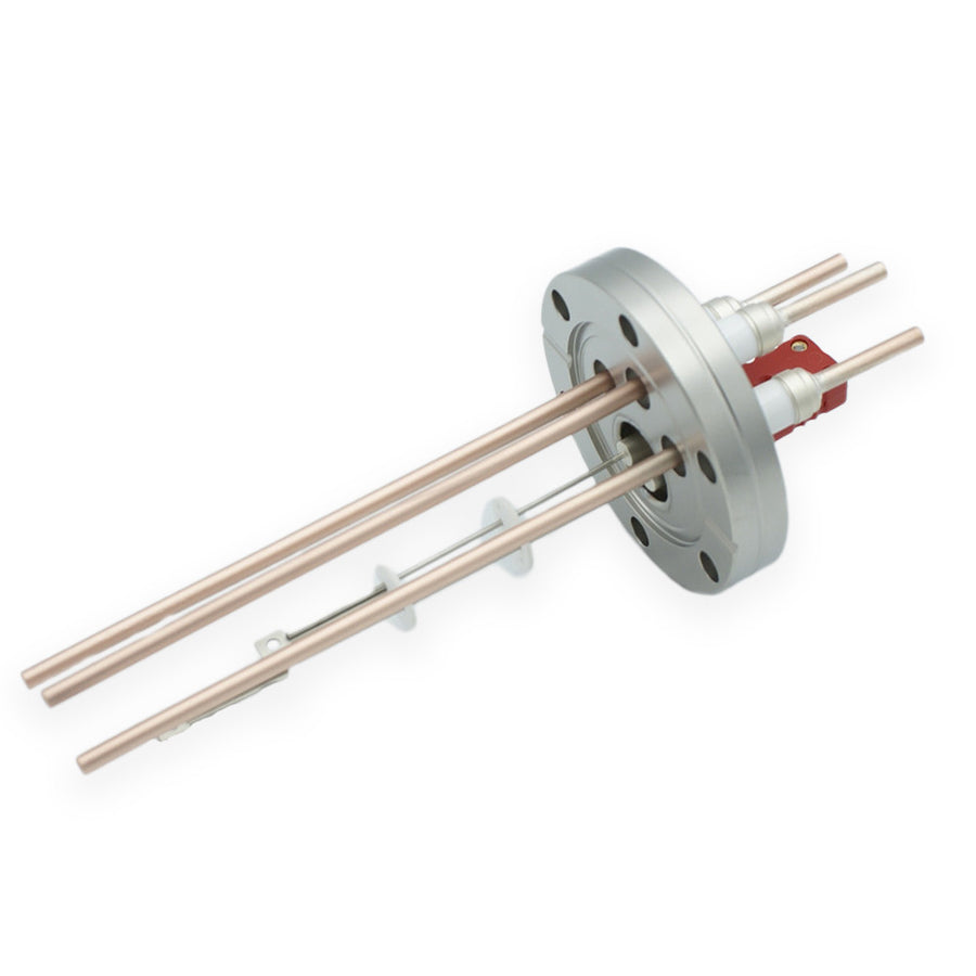 DN40CF COMBINATION FEEDTHROUGH, 3 POWER PINS, 5KV, 60A, 1 T/C PAIR TYPE C, AIR & VAC SIDE CONNECTORS