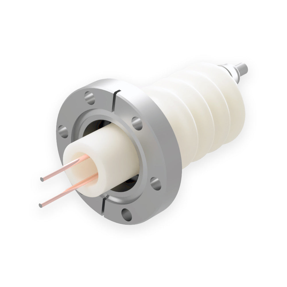 DN40CF FEEDTHROUGH, 2x COPPER CONDUCTORS, 30KV, 50A