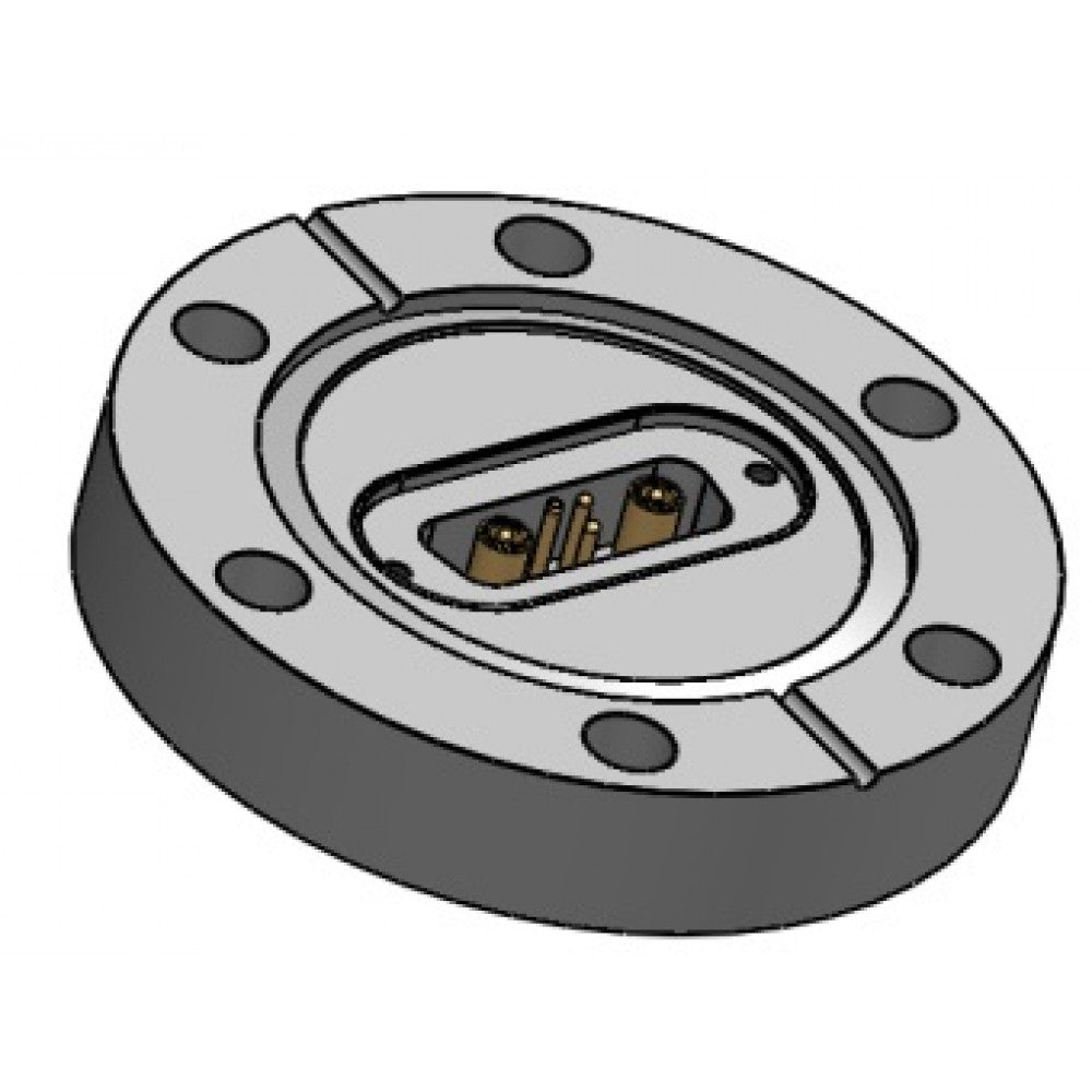 DN40CF MIXED PIN SUB-D, 2 x COAXIAL PINS AND 3 x STANDARD SIGNAL PINS