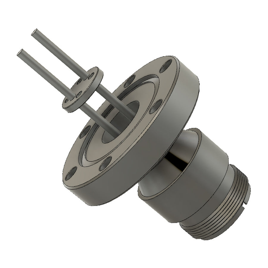 DN40CF MULTIPIN FEEDTHROUGH, 2 MOLYBDENUM PINS, 700V, AIR SIDE MS CONNECTOR