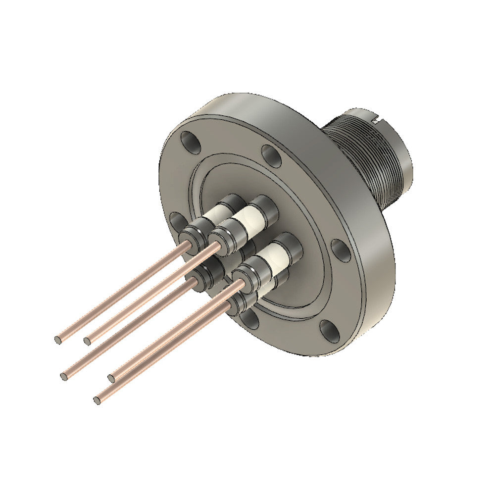 DN40CF MULTIPIN FEEDTHROUGH, 5 PINS, 23A PER PIN, 700V, AIR SIDE CONNECTOR INCLUDED