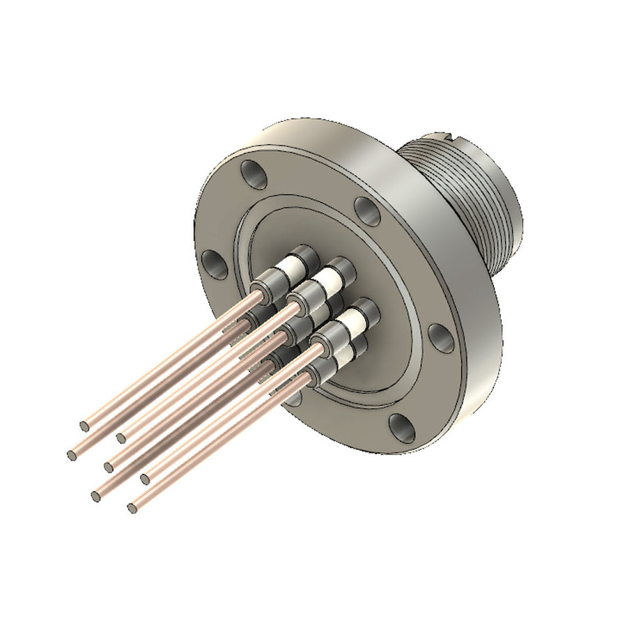DN40CF MULTIPIN FEEDTHROUGH, 7 PINS, 23A PER PIN, 700V, AIR SIDE CONNECTOR INCLUDED