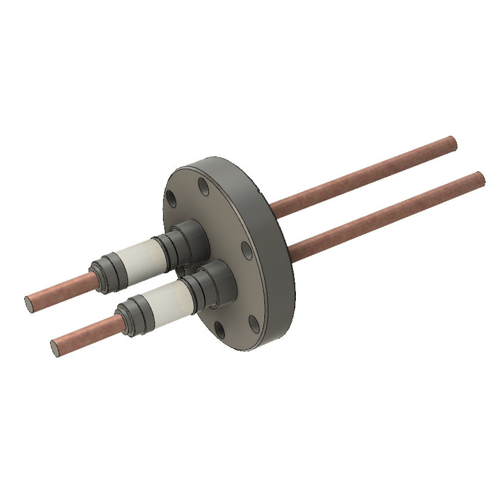 DN40CF POWER FEEDTHROUGH, 2x COPPER CONDUCTORS, 12KV, 180A