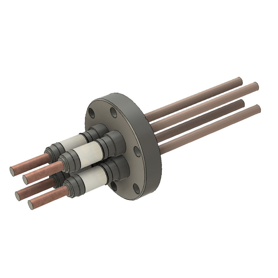 DN40CF POWER FEEDTHROUGH, 4x COPPER CONDUCTORS, 12KV, 180A