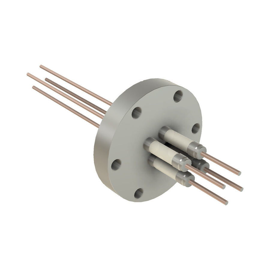 DN40CF POWER FEEDTHROUGH, 4x COPPER CONDUCTORS, 14KV, 50A