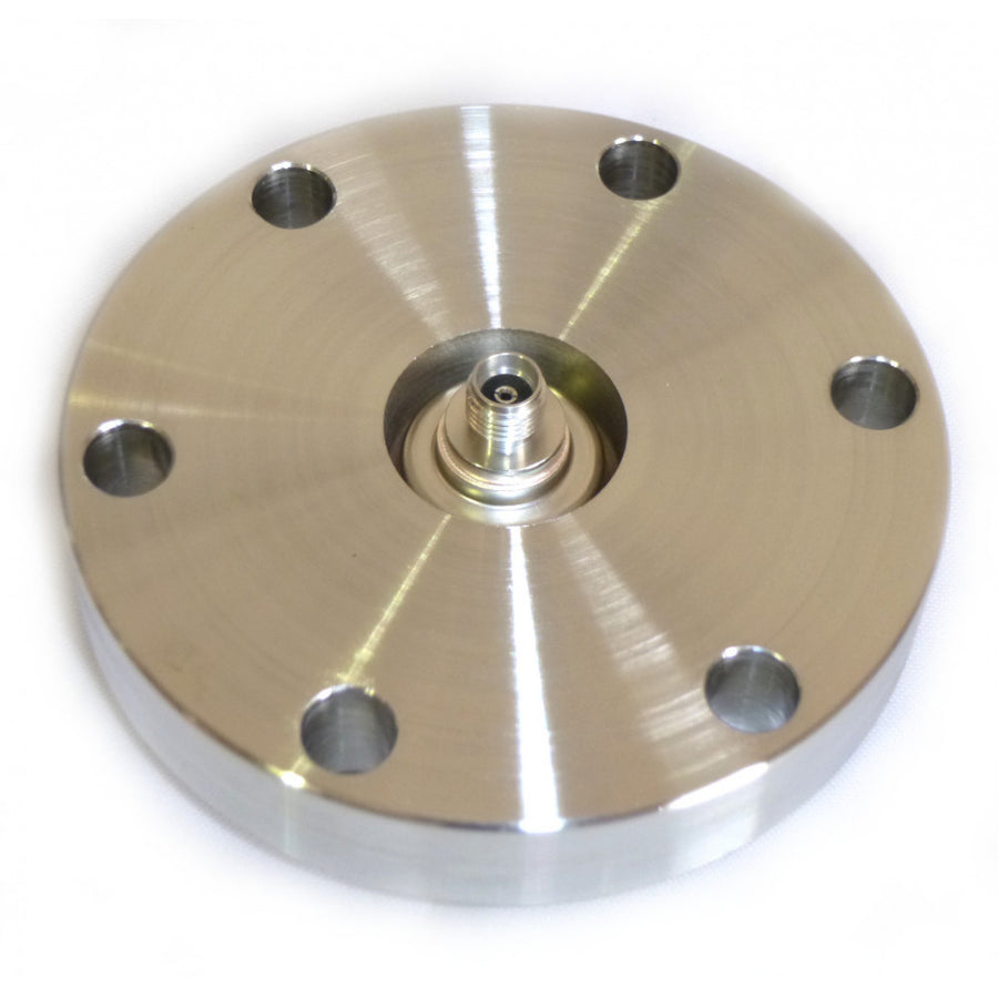 DN40CF SMA FEEDTHROUGH, 50 OHM, DOUBLE SIDED, GROUNDED SHIELD, 1000V DC, 3A MAX, 6.5 GHz