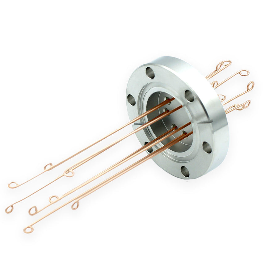 DN40CF THERMOCOUPLE FEEDTHROUGH, TYPE R, 4 PAIRS, AIR & VACUUM-SIDE CONNECTORS INCLUDED