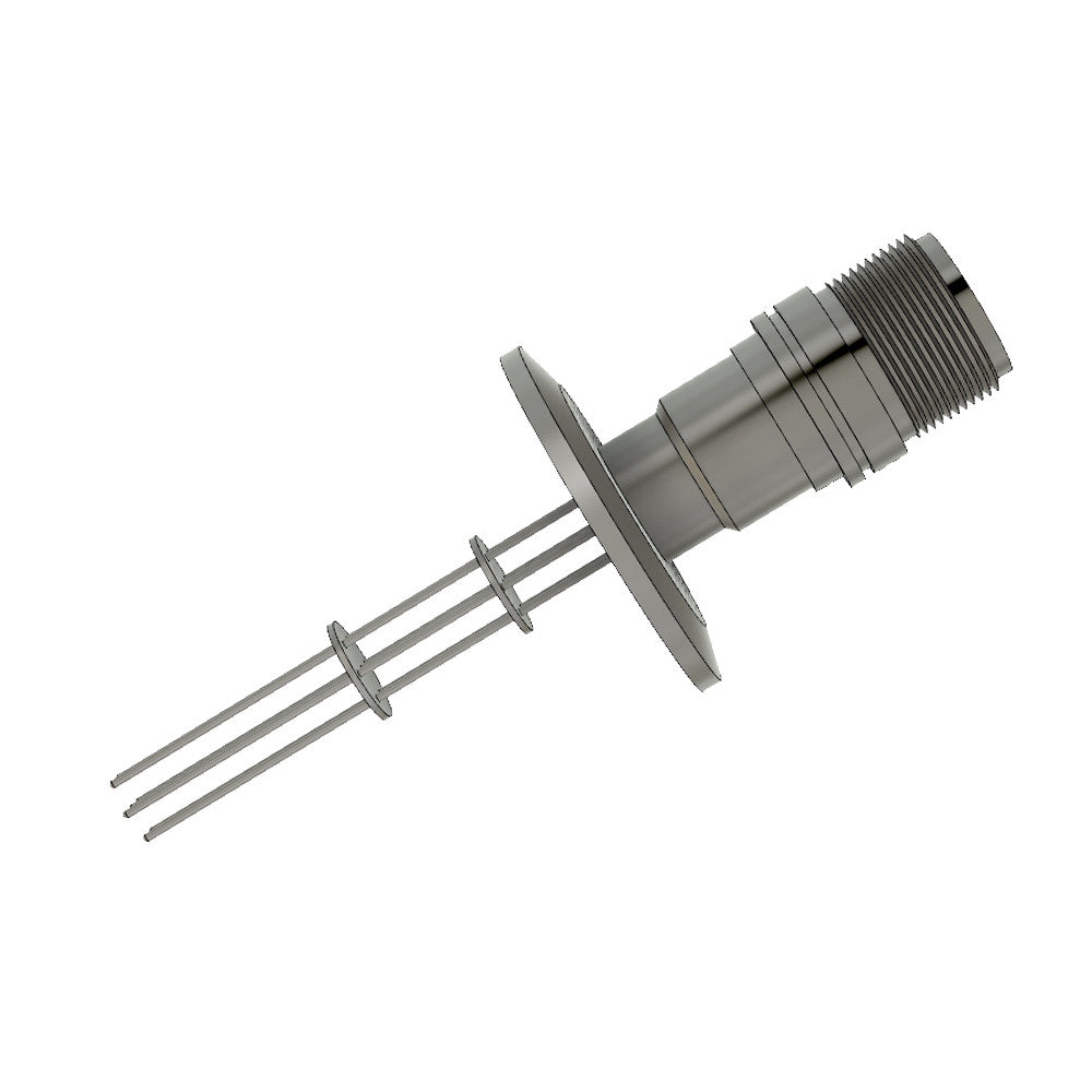DN40KF MS FEEDTHROUGH, 7x MOLYBDENUM CONDUCTORS, 12KV, 7.5A, AIR SIDE MS CONNECTOR