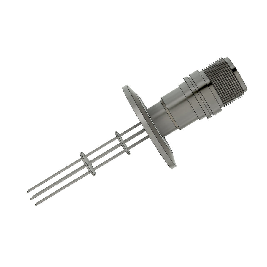 DN40KF MS FEEDTHROUGH, 7x MOLYBDENUM CONDUCTORS, 12KV, 7.5A, AIR SIDE MS CONNECTOR