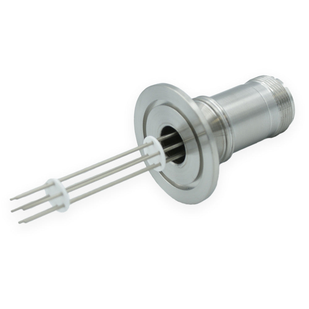 DN40KF MS STYLE THERMOCOUPLE FEEDTHROUGH, 3 PAIRS K THERMOCOUPLES, WITH AIR SIDE SOCKET