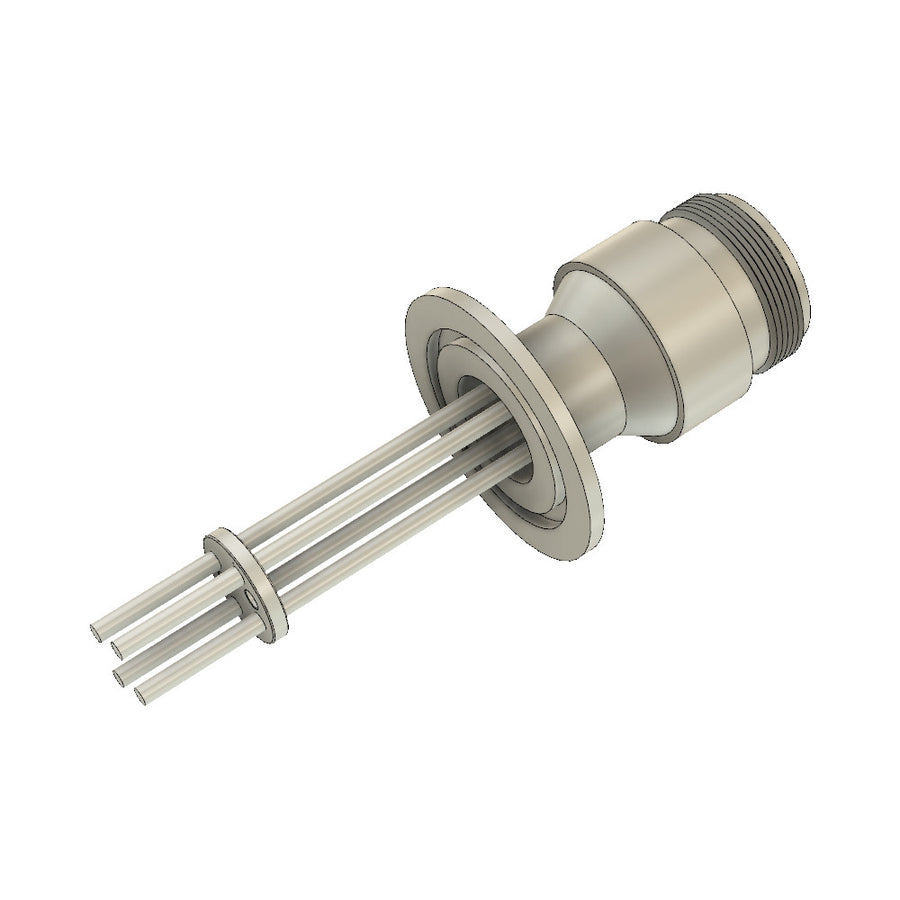 DN40KF MULTIPIN FEEDTHROUGH, 4 MOLYBDENUM PINS, 700V, AIR SIDE MS CONNECTORS
