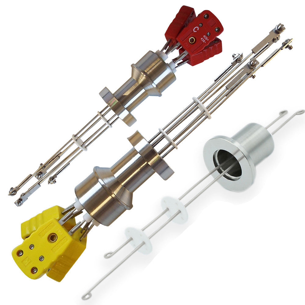 DN40KF THERMOCOUPLE FEEDTHROUGH, TYPE K, 2 PAIRS, AIR & VACUUM-SIDE CONNECTORS