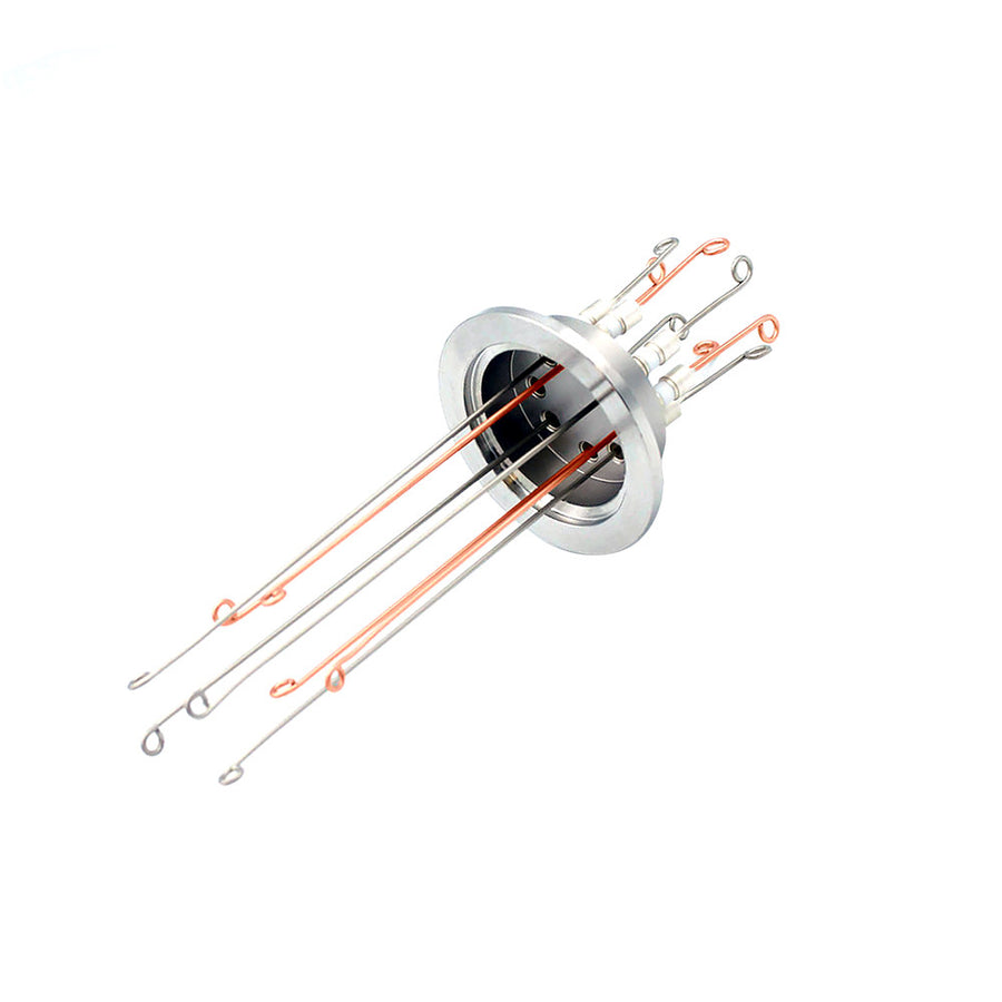 DN40KF THERMOCOUPLE FEEDTHROUGH, TYPE T, 4 PAIRS, SCREW-TYPE CONNECTORS, AIR & VAC SIDE CONNECTORS