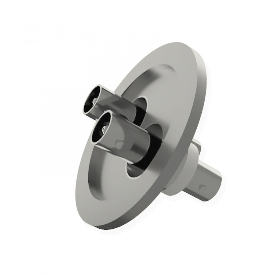 DN40KF WITH 2 x BNC 50 OHM DOUBLE SIDED FLOATING SHIELD FEEDTHROUGHS