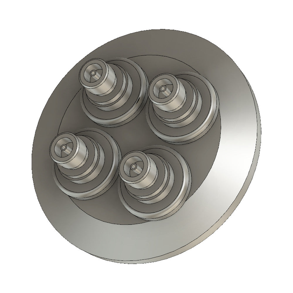 DN40KF WITH 4 x SMA FEEDTHROUGHS, DOUBLE SIDED, GROUNDED SHIELD, 50 OHM