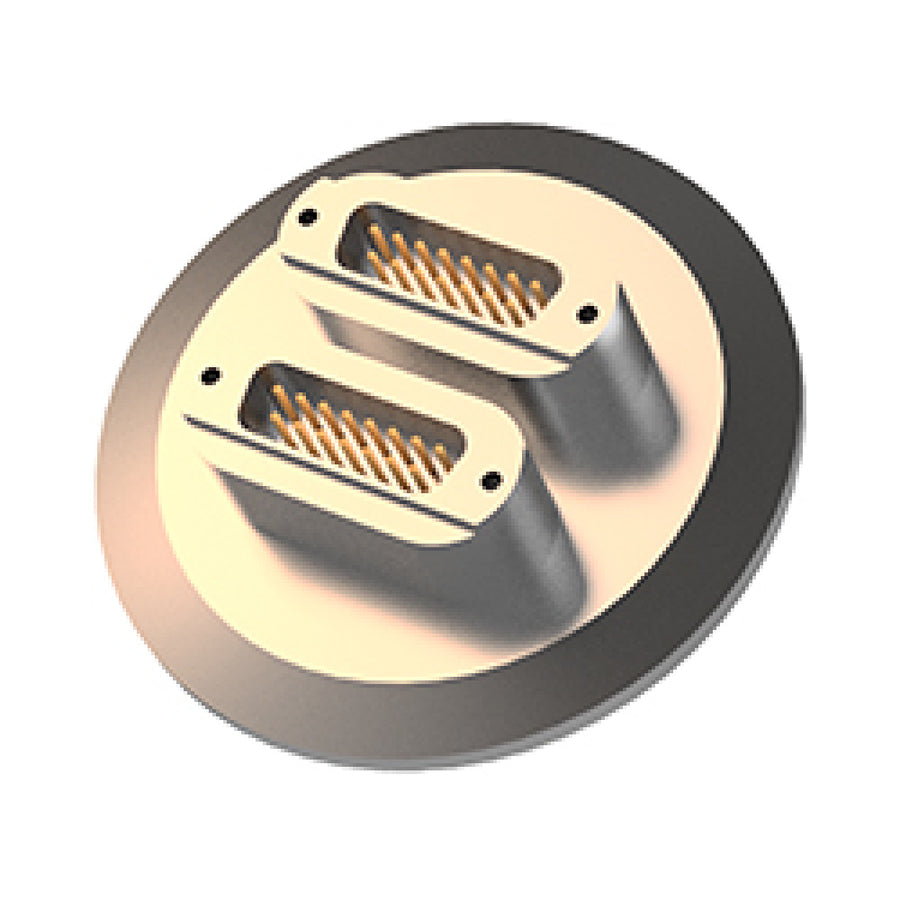 DN50KF FLANGE, 2 X SUB-D 15-WAY FEEDTHROUGH