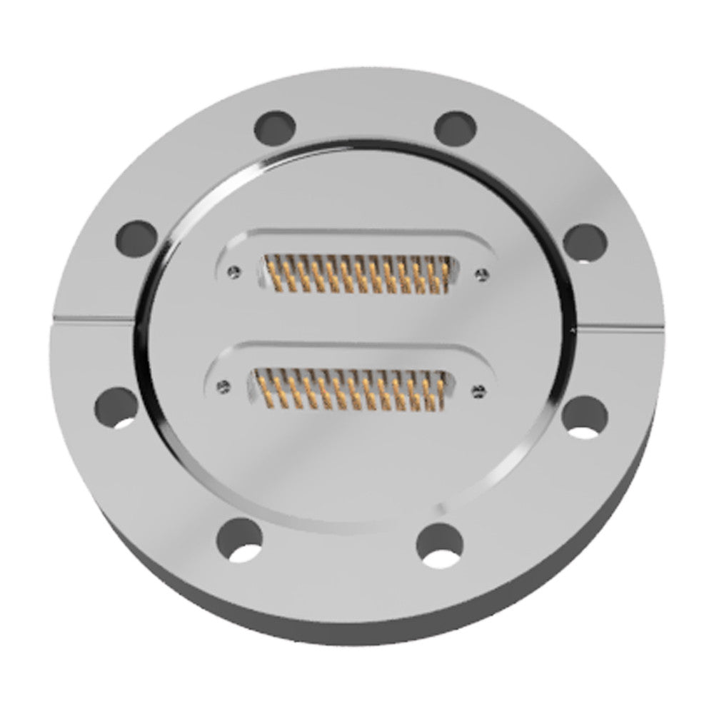 DN63CF FLANGE, 2 x SUB-D 25-WAY FEEDTHROUGHS, UHV