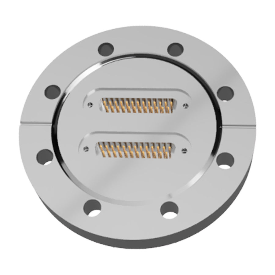 DN63CF FLANGE, 2 x SUB-D 25-WAY FEEDTHROUGHS, UHV
