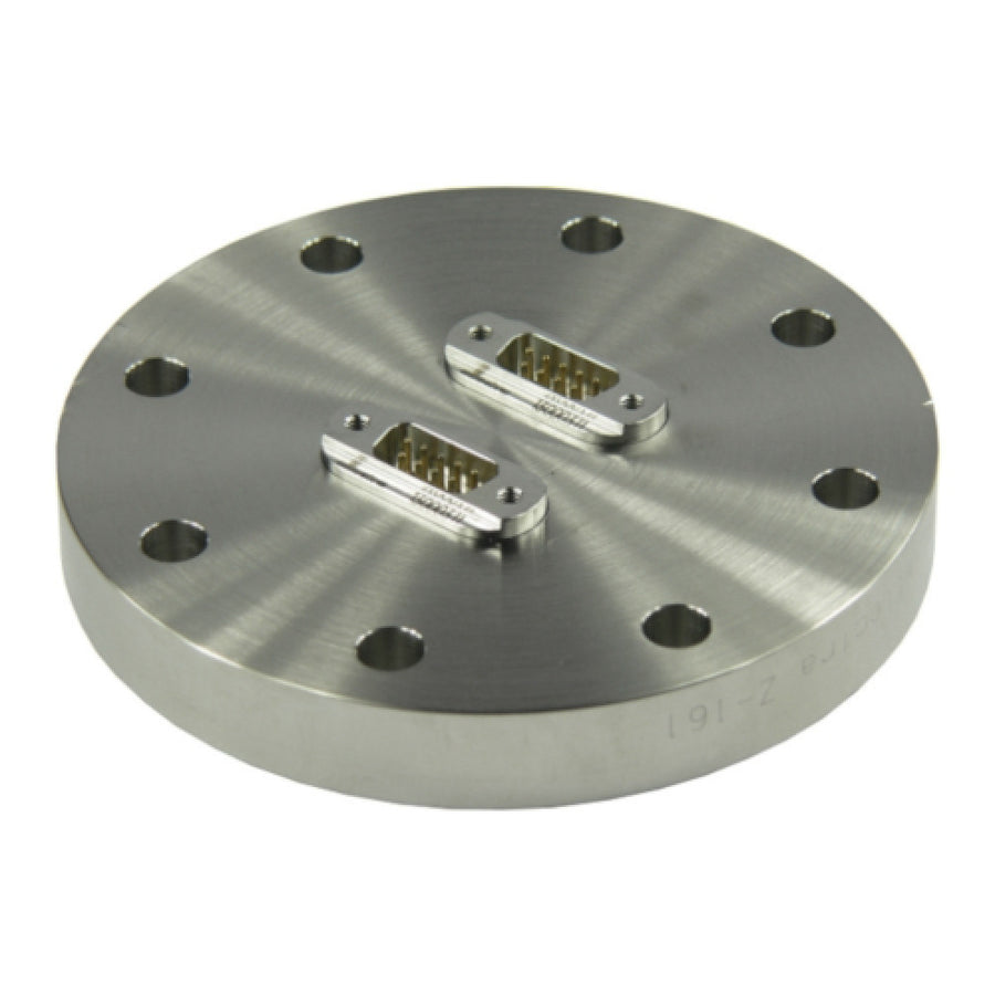 DN63CF FLANGE, 2 x SUB-D 9-WAY FEEDTHROUGHS, UHV