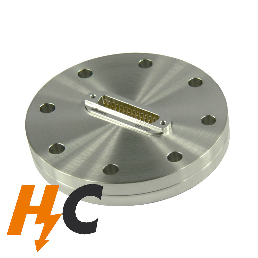 DN63CF FLANGE, SUB-D 25-WAY FEEDTHROUGH, UHV, HIGH CURRENT, 10A