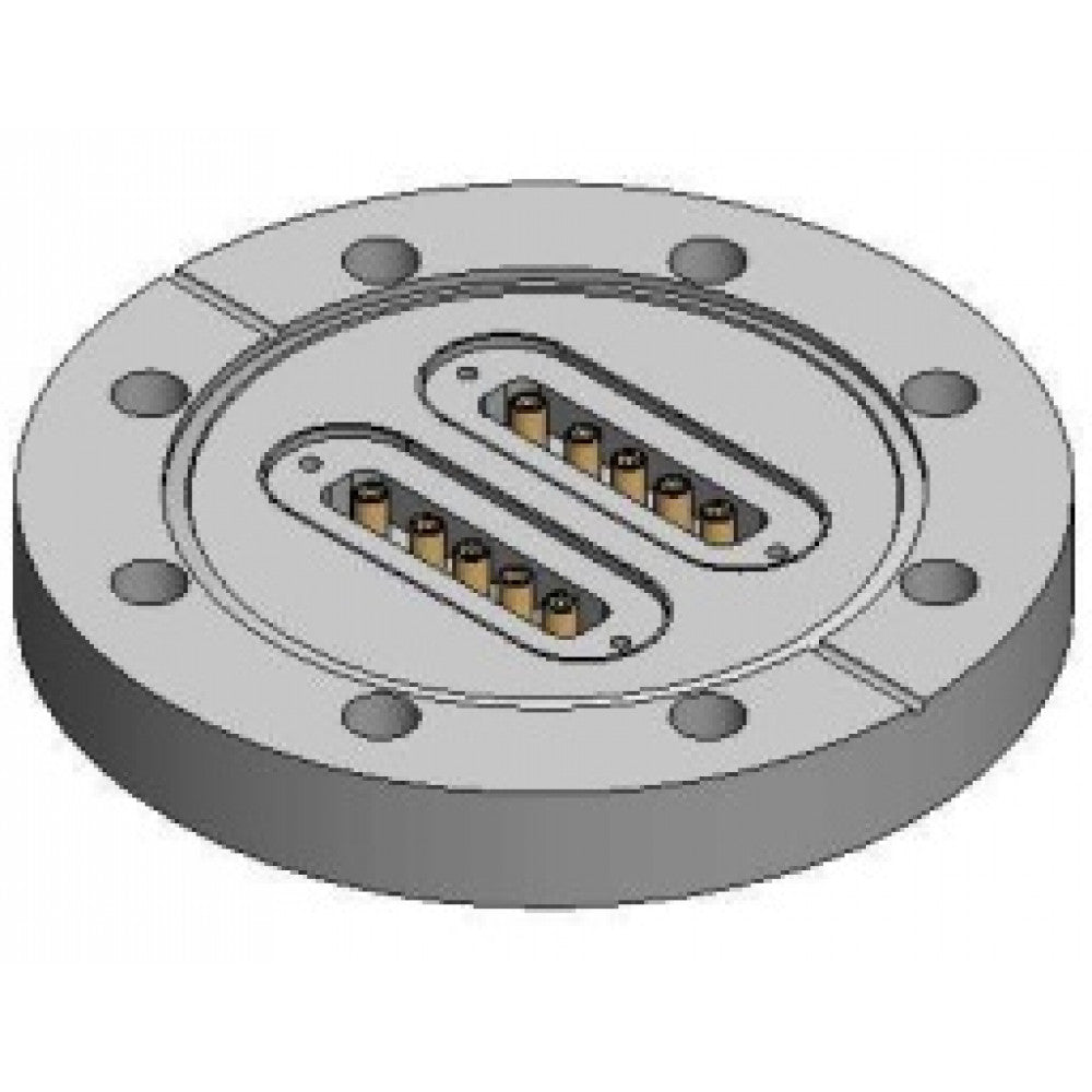 DN63CF WITH SUB-D FEEDTHROUGH WITH 10 x COAXIAL PINS, FLOATING SHIELD