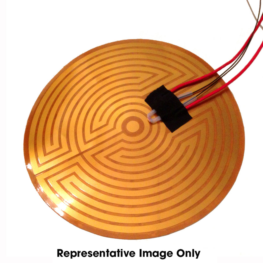 KAPTON HEATER FOIL,CIRCULAR 12,7 mm, max 200°C, Nom. 14V, 24.5 Ohm, 8W max.