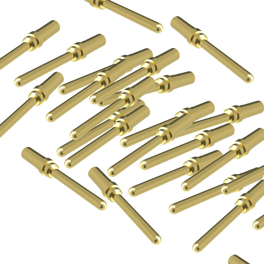 MALE CRIMP PIN FOR SUB-D SOCKETS, HV & UHV TYPES, NON MAGNETIC VERSION, PACK OF 25